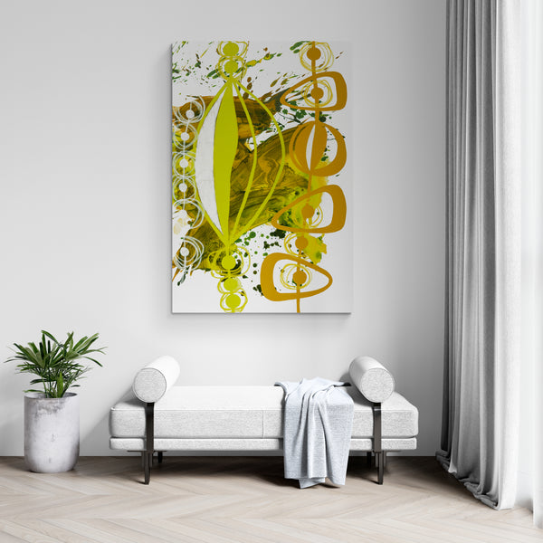 Abstract Wall Art - Chartreuse & Yellow Ochre - 4