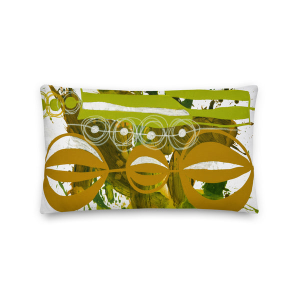 Premium Pillow - "Chartreuse & Yellow Ochre 3"