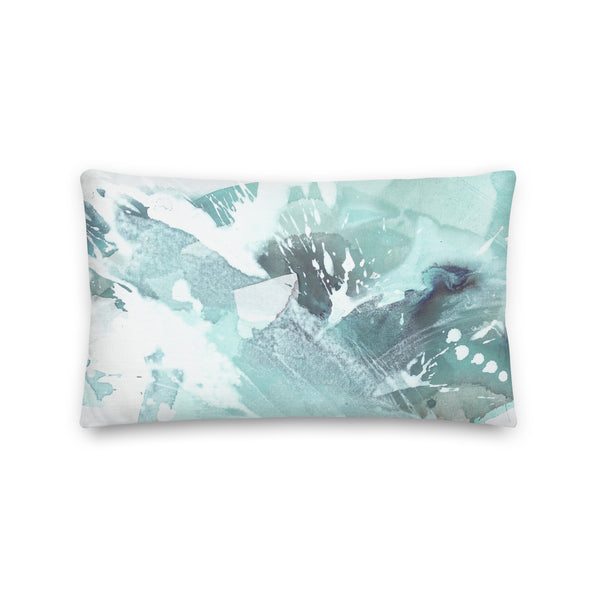 Premium Pillow "Aquatic -2- Sea Glass - Light Aqua"