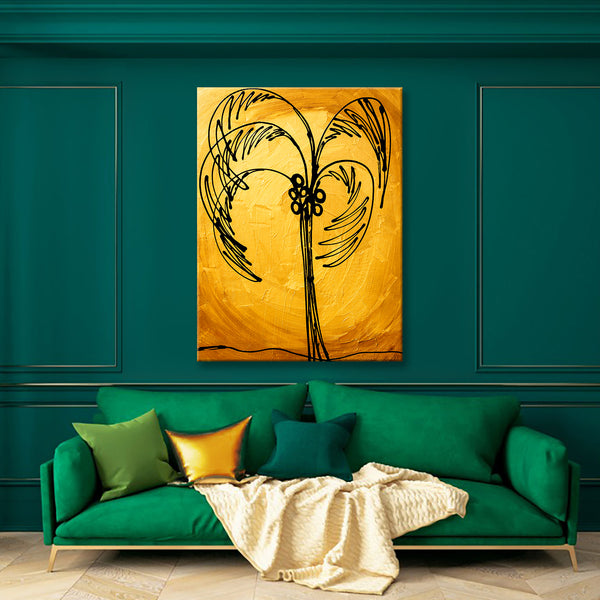 Abstract Painting - Gold - Palm Tree