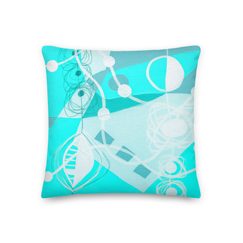 Premium Pillow - "Bright Aqua -2"