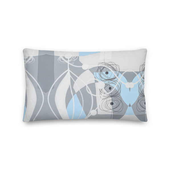 Premium Pillow - "Sky Blue & Gray - 1"