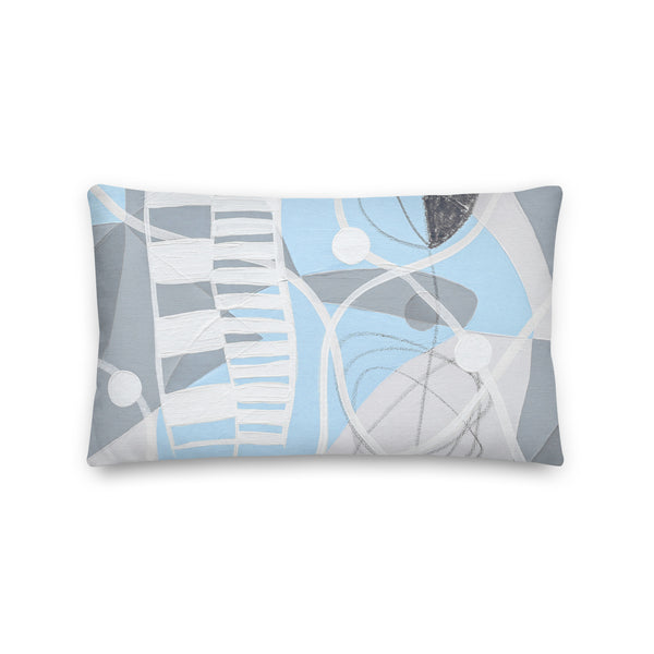 Premium Pillow - "Sky Blue & Gray - 3"