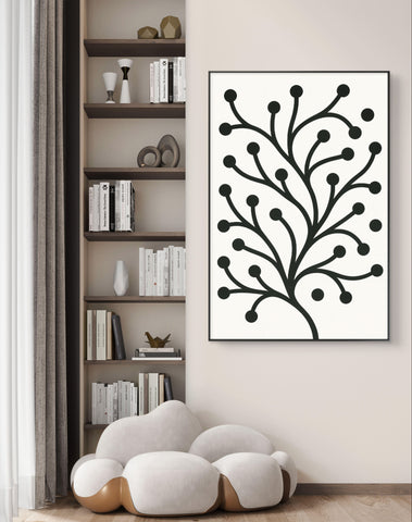 Modern abstract tree W&B