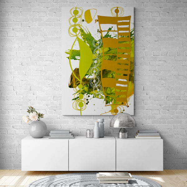 Abstract Wall Art - Chartreuse & Yellow Ochre - 1