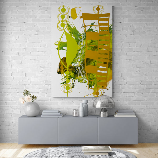Abstract Wall Art - Chartreuse & Yellow Ochre - 1
