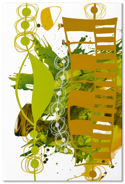 Abstract Wall Art - Chartreuse & Yellow Ochre - 1