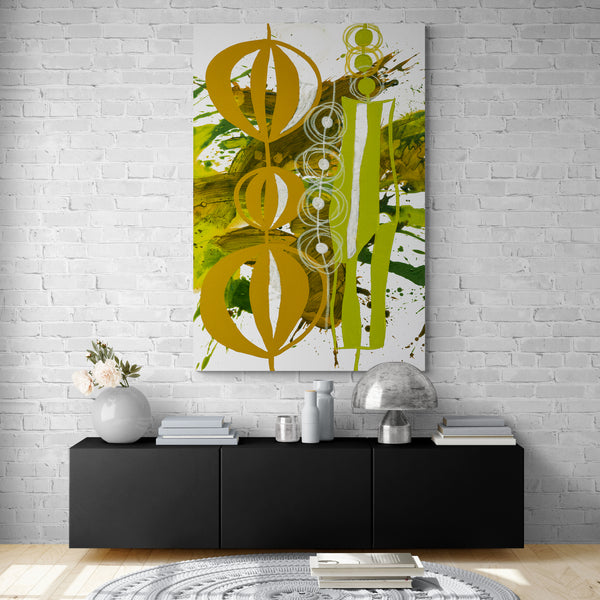 Abstract Wall Art - Chartreuse & Yellow Ochre - 2