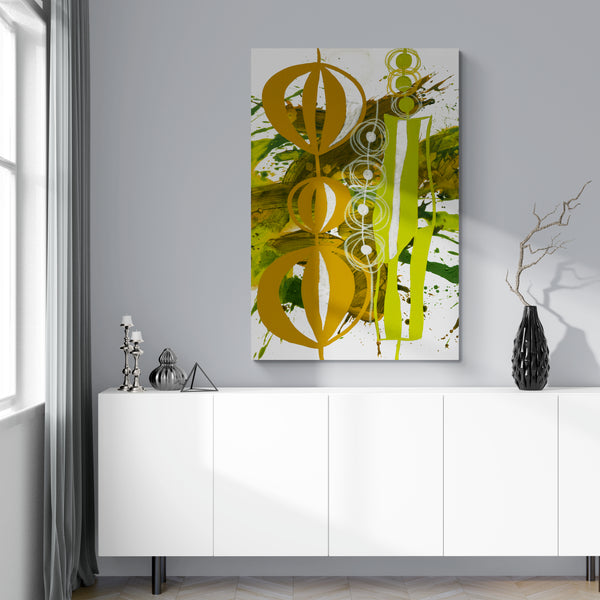 Abstract Wall Art - Chartreuse & Yellow Ochre - 2