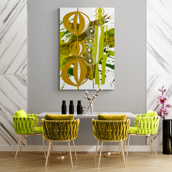 Abstract Wall Art - Chartreuse & Yellow Ochre - 2