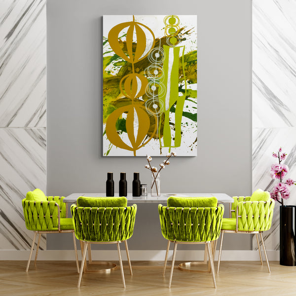 Abstract Wall Art - Chartreuse & Yellow Ochre - 2