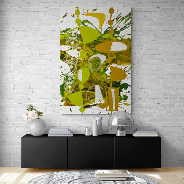 Abstract Wall Art - Chartreuse & Yellow Ochre - 3