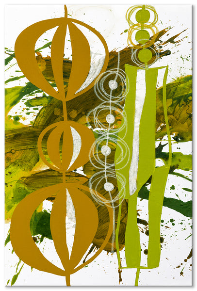 Abstract Wall Art - Chartreuse & Yellow Ochre - 2