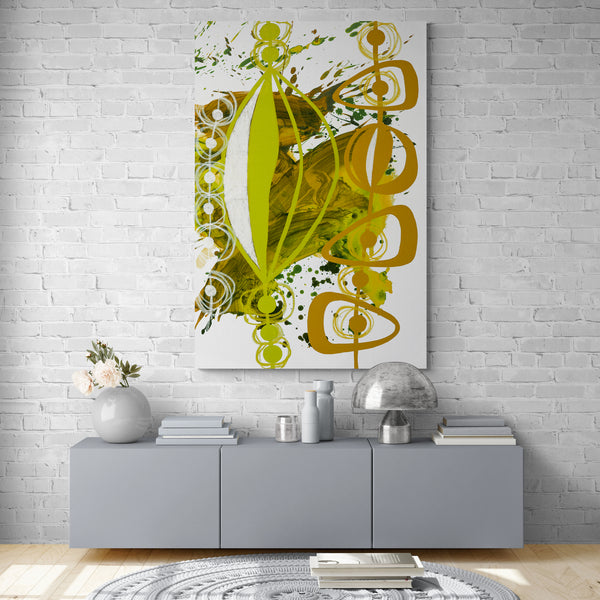 Abstract Wall Art - Chartreuse & Yellow Ochre - 4