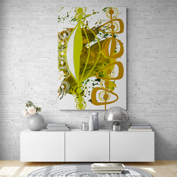 Abstract Wall Art - Chartreuse & Yellow Ochre - 4