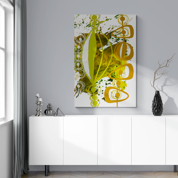 Abstract Wall Art - Chartreuse & Yellow Ochre - 4