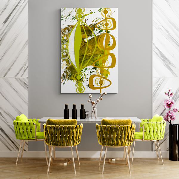 Abstract Wall Art - Chartreuse & Yellow Ochre - 4