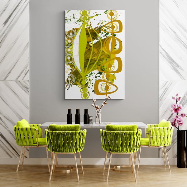 Abstract Wall Art - Chartreuse & Yellow Ochre - 4