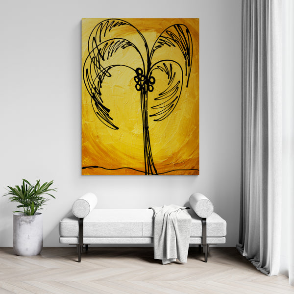 Abstract Painting - Gold - Palm Tree