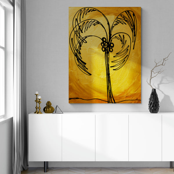 Abstract Painting - Gold - Palm Tree