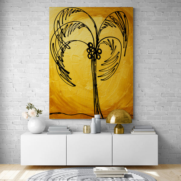 Abstract Painting - Gold - Palm Tree