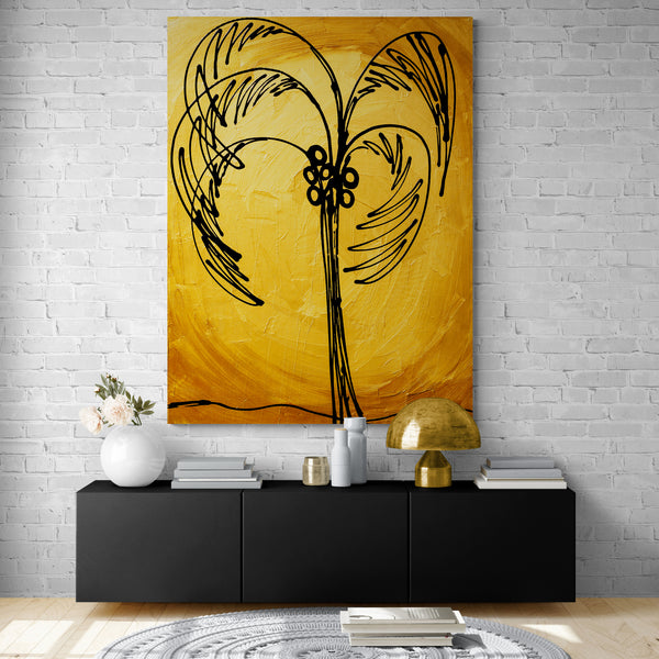 Abstract Painting - Gold - Palm Tree