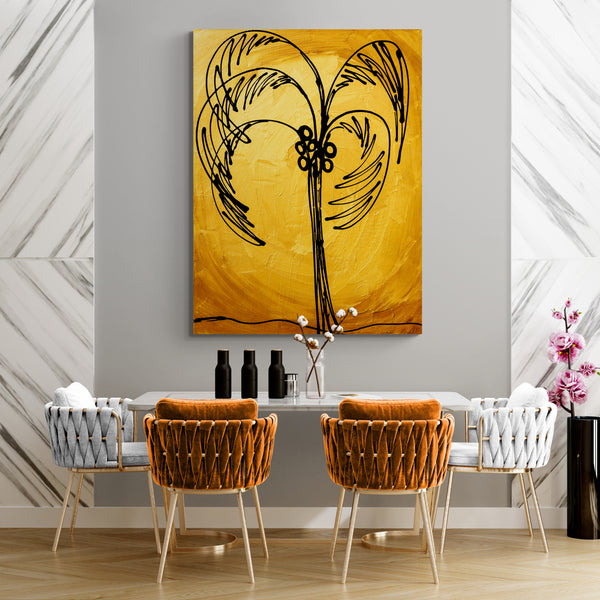 Abstract Painting - Gold - Palm Tree