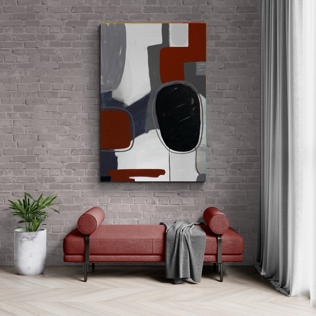 Gray and outlet rust living room