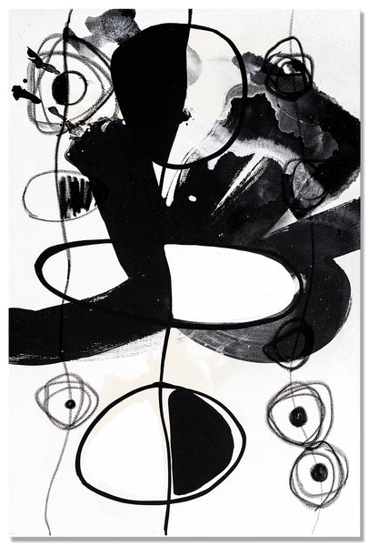 Abstract Wall Art -  Modern Black & White 3 - 4