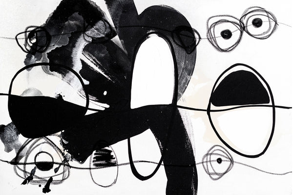 Abstract Wall Art -  Modern Black & White 3 - 4