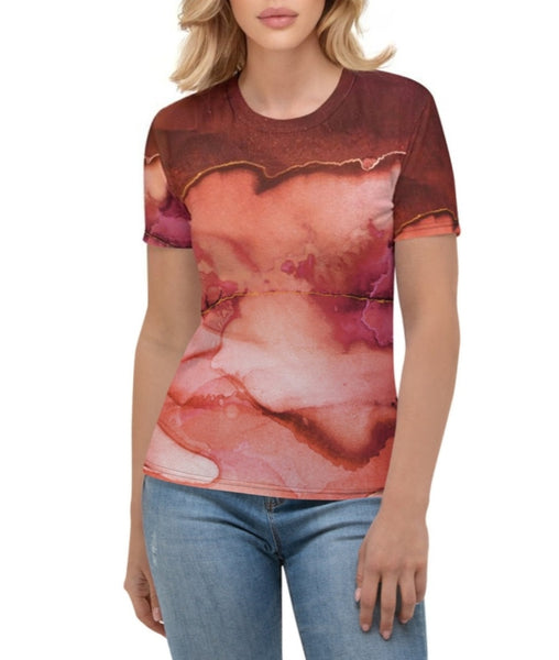 Women's T-shirt "Beautiful Marble - Garnet"