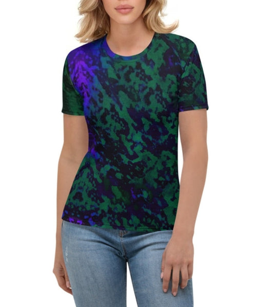 Women's T-shirt "Happy Colors - Evergreen & Violet"