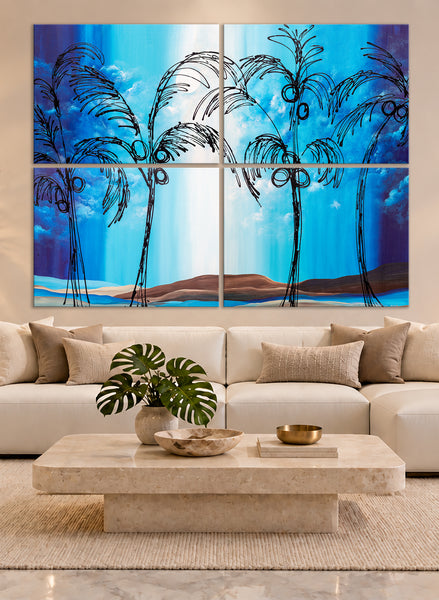 "Tropical Moonlit Night" Original Modern Abstract Painting