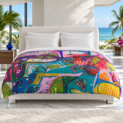 A Vibrant Life 1 in a curated cool-white Miami beach house