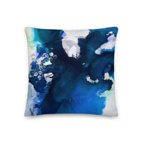 Premium Pillow "Tropical Waters - Nautical" Blues & Grays