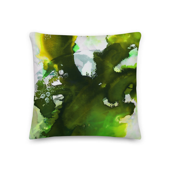 Premium Pillow 'Tropical Greens & Gray"