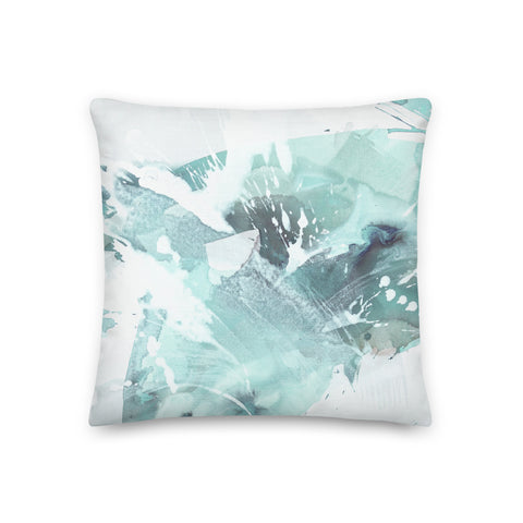 Premium Pillow "Aquatic -2- Sea Glass - Light Aqua"