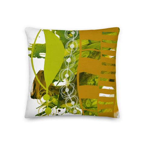 Premium Pillow - "Chartreuse & Yellow Ochre 1"