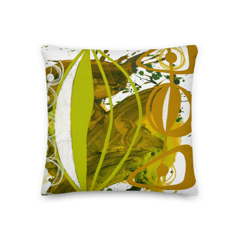 Premium Pillow - "Chartreuse & Yellow Ochre 4"