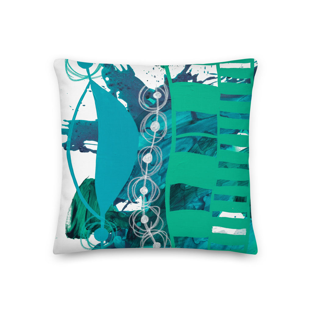 Premium Pillow "Aquamarine & Teal 1"