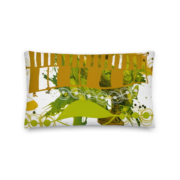 Premium Pillow - "Chartreuse & Yellow Ochre 1"
