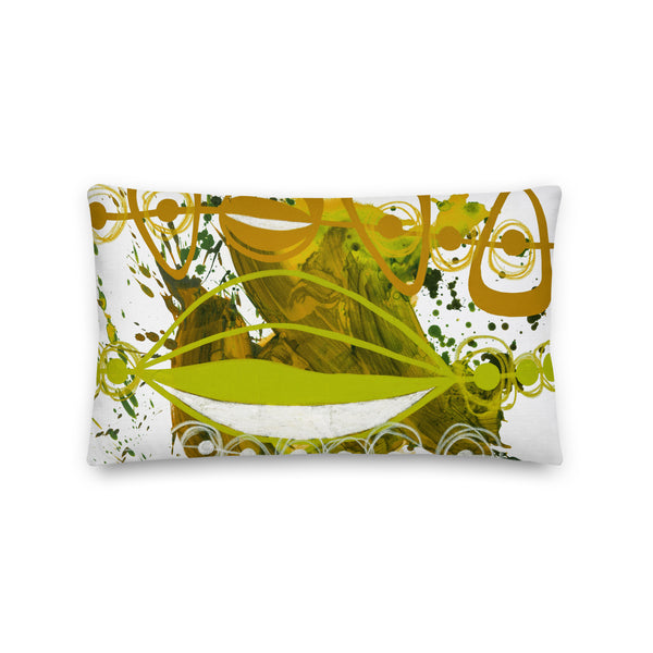 Premium Pillow - "Chartreuse & Yellow Ochre 4"