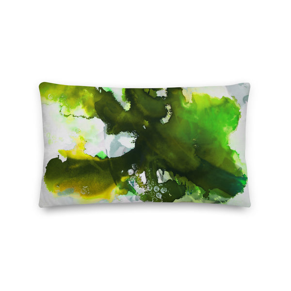 Premium Pillow 'Tropical Greens & Gray"