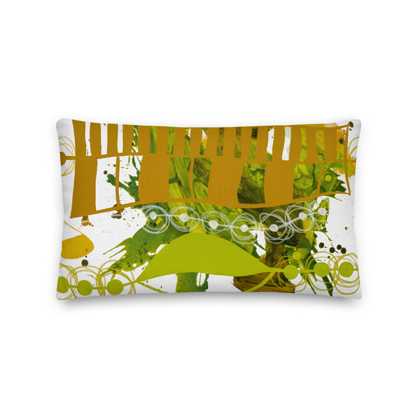Premium Pillow - "Chartreuse & Yellow Ochre 1"