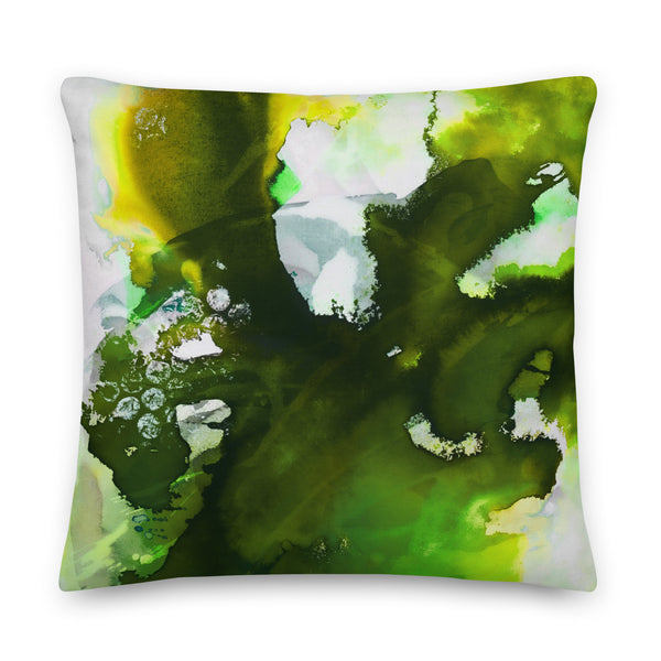 Premium Pillow 'Tropical Greens & Gray"