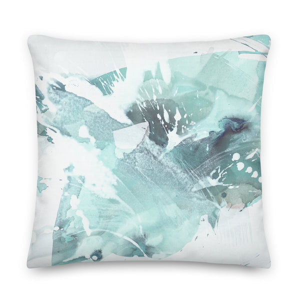 Premium Pillow "Aquatic -2- Sea Glass - Light Aqua"