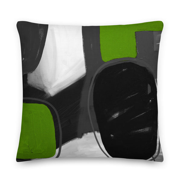 Premium Pillow "Lime & Gray"