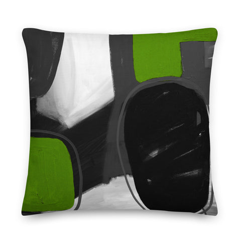 Premium Pillow "Lime & Gray"