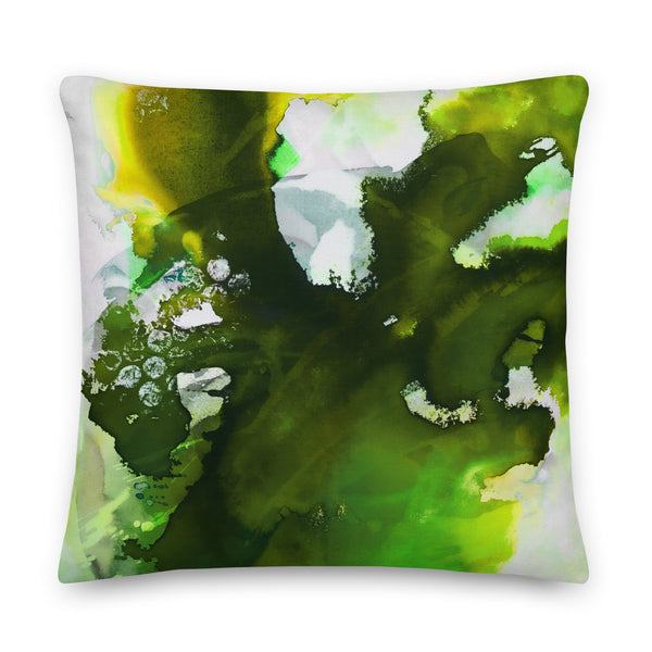 Premium Pillow 'Tropical Greens & Gray"