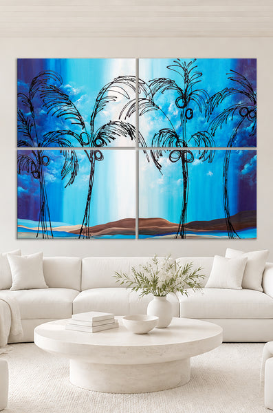 "Tropical Moonlit Night" Original Modern Abstract Painting